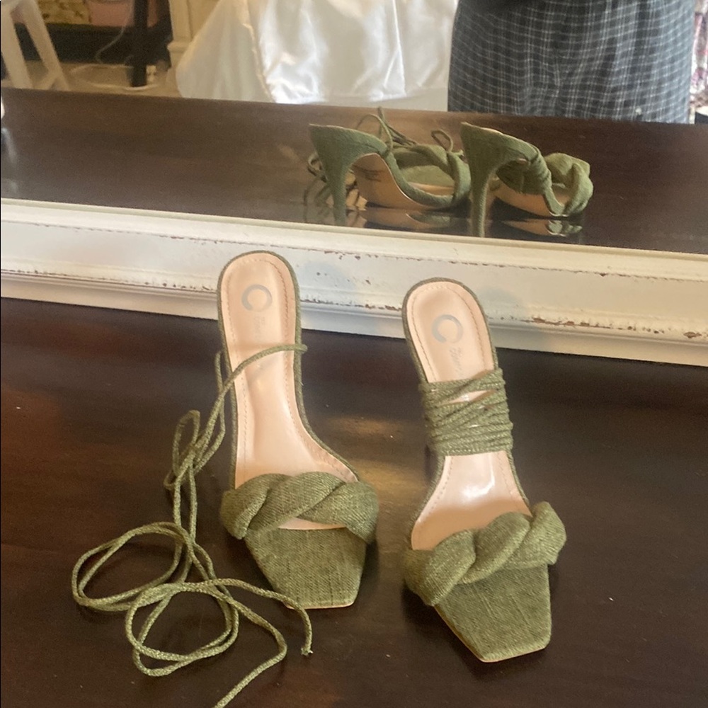 Comfortview Green Heels Stylish Comfort